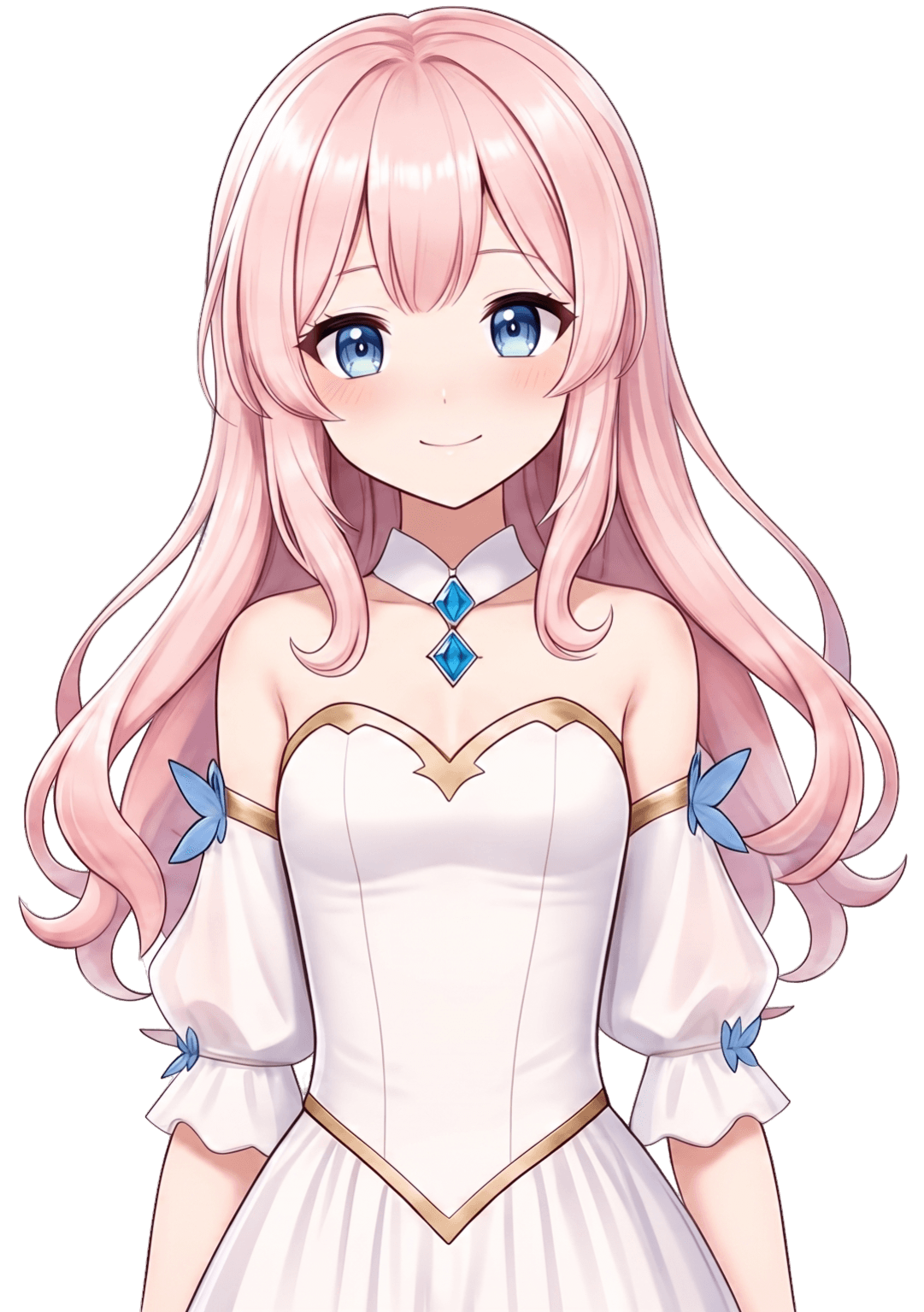Noype — a pastel pink-haired virtual singer in a moonlit white dress